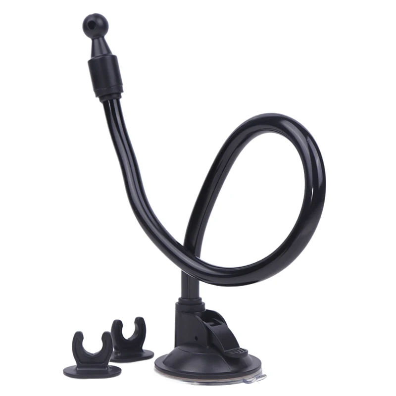 Support de téléphone Flexible, tête sphérique de 17mm, longue tige pour chargement sans fil, Clip de téléphone avec support à ventouse, Base de supports de pare-brise