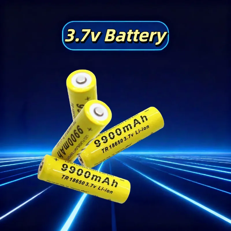 

9900mAh 3.7V 18650 Lithium Battery Button Top, Bulk 2-10 Pack for High Power LED Flashlight Headlight Doorbell and DIY