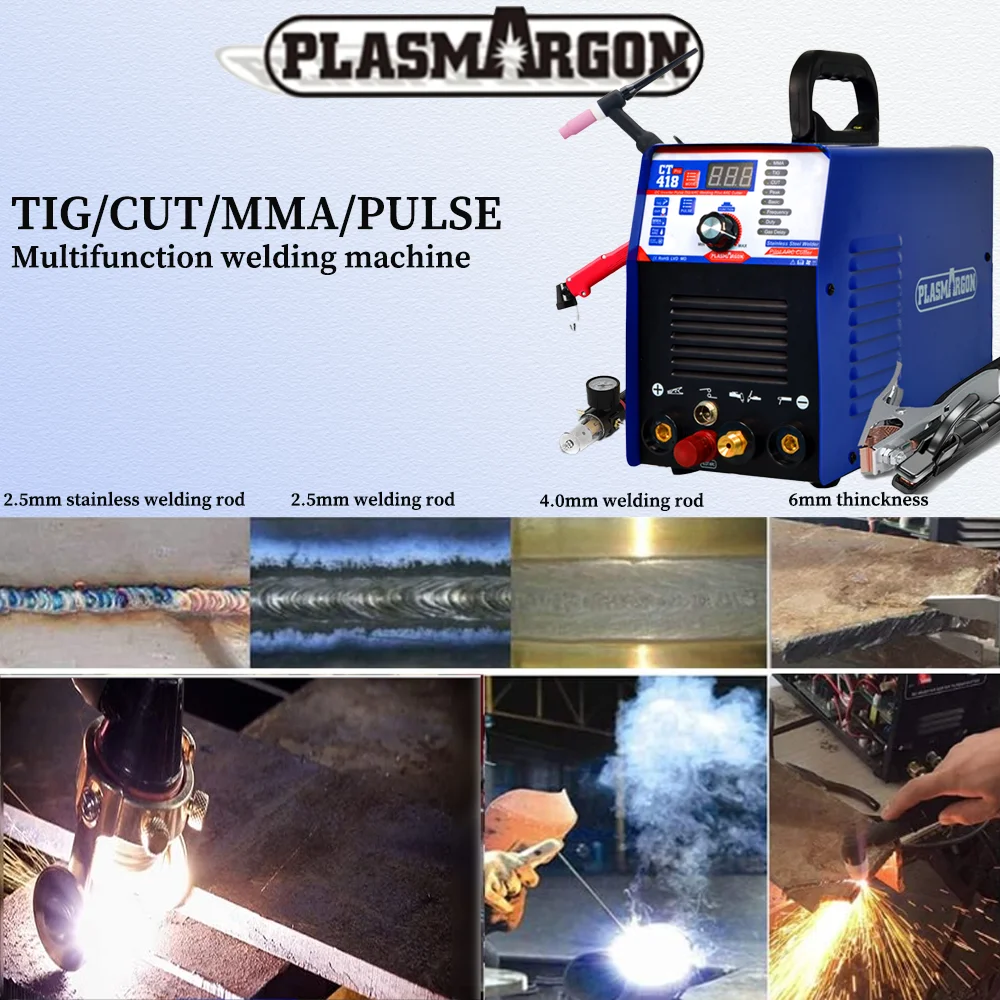 Plasmargon 4 in 1 Welding Machine CT418P TIG/CUT/MMA/PULSE Multifunction Pilot Arc Plasma Cutting Machine