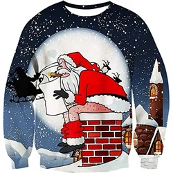 New Men's Hoodies Christmas Clothing 3D Funny Print Tops Casual Fashion Men's Pullover Autumn Winter Oversized Men's Clothing