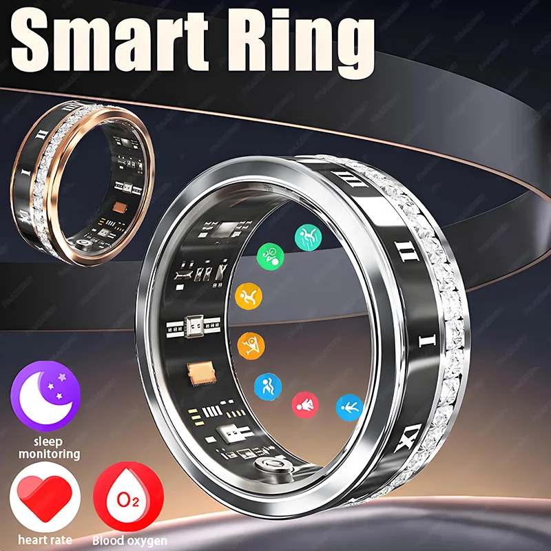 

Fashionable Smart Ring with Shiny Diamond for Women and Men, Praise Couple Rings, Gift for girlfriend, High-end Titanium Steel