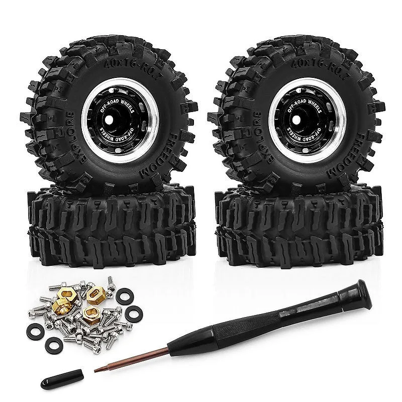 

Комплект из 4 металлических колес с бедлок-дисковыми креплениями и шинами 40 мм (0,7 дюйма) для радиоуправляемых краулеров 1/30 SCX30 Ascent-32, запчасти и аксессуары для тюнинга