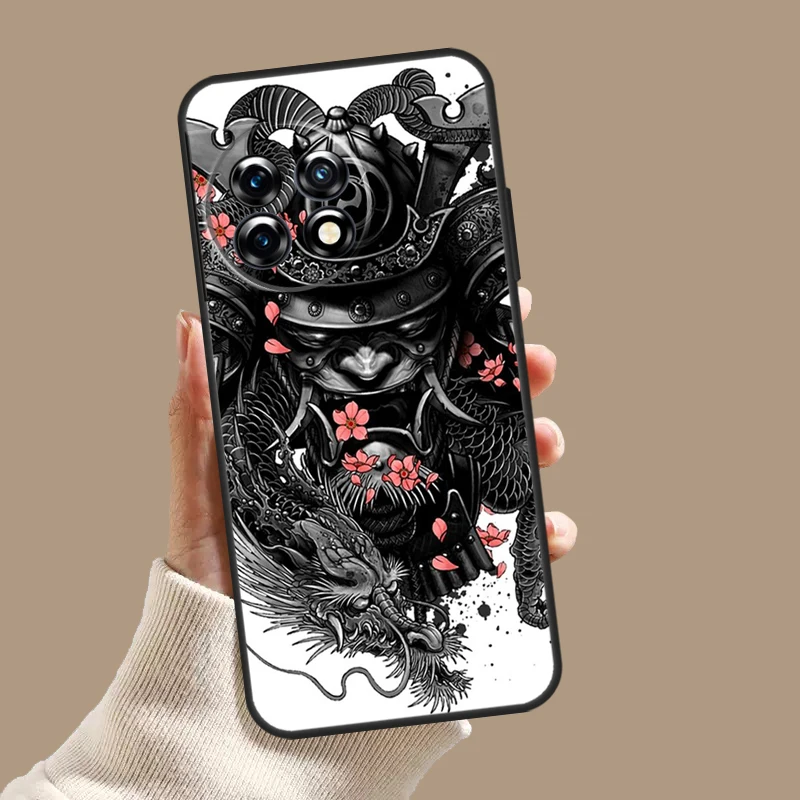 Japanese Hannya Oni Mask Case For OnePlus 10T 8T 9R 10R 12R OnePlus 12 11 9 10 Pro Nord 2 CE 3 Lite N10 N20 N30 Cover