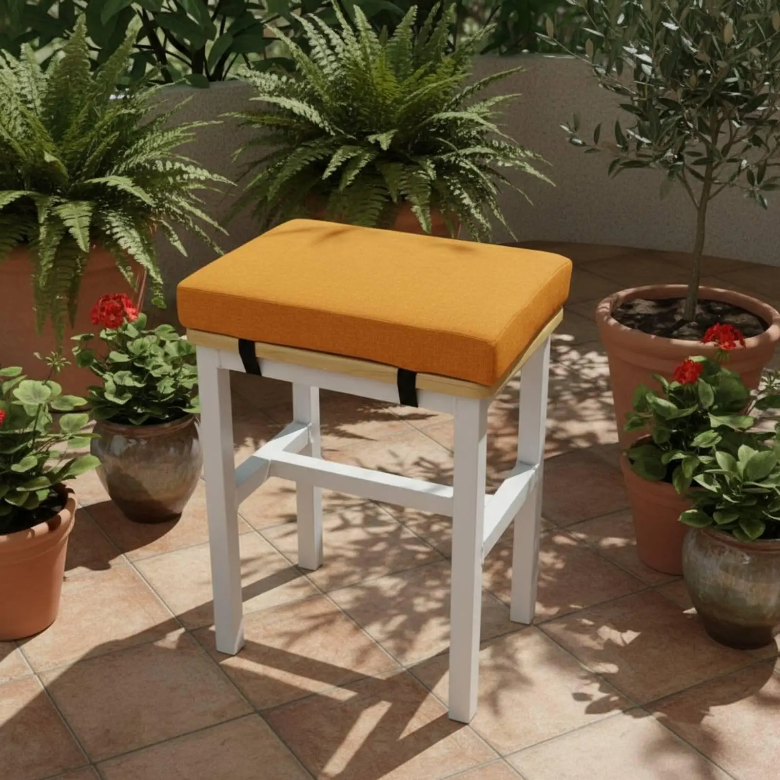 Breathable Linen Seat Cushion for Office Chair Thick Foam Pad Non Slip Chair Cover for Student Stool