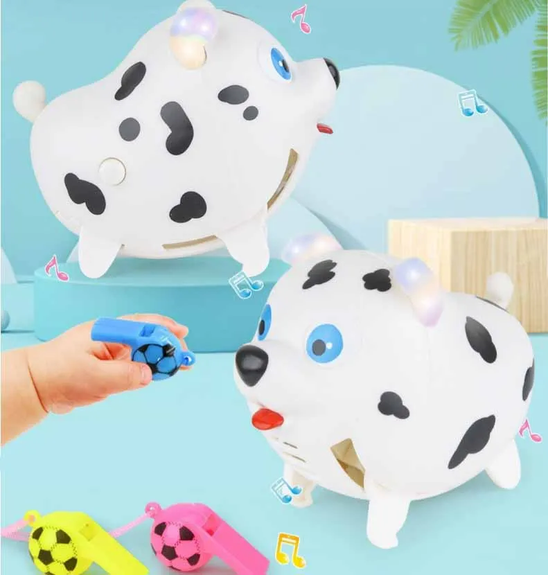 Children's Whistle Sound Control Dog Electric Toy With Music Light Sensor Running Walking Puppy Baby Puzzle Interactive Toys