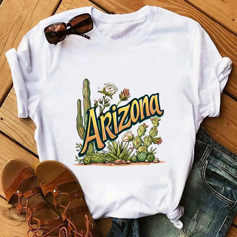 Plant Cactus Arizona State Fashion Patch Iron on transfers Heat transfer Stickers Desert Oasis Patch For Tshirts Clothes Hoodies