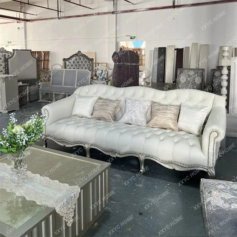 XX solid wood carving flower retro living room sofa high-end furniture customization