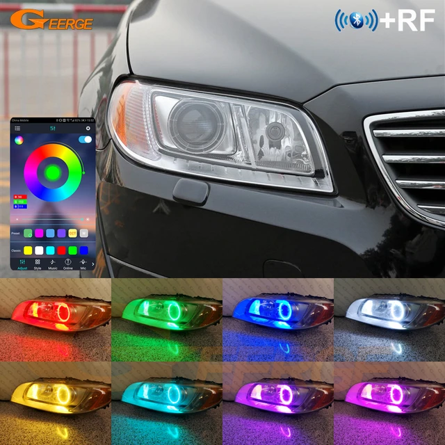 ボルボS80 V70 XC70キセノンヘッドライトbt app rfリモート制御マルチカラー超高輝度rgb ledエンジェル · アイズヘッドランプリング  - AliExpress