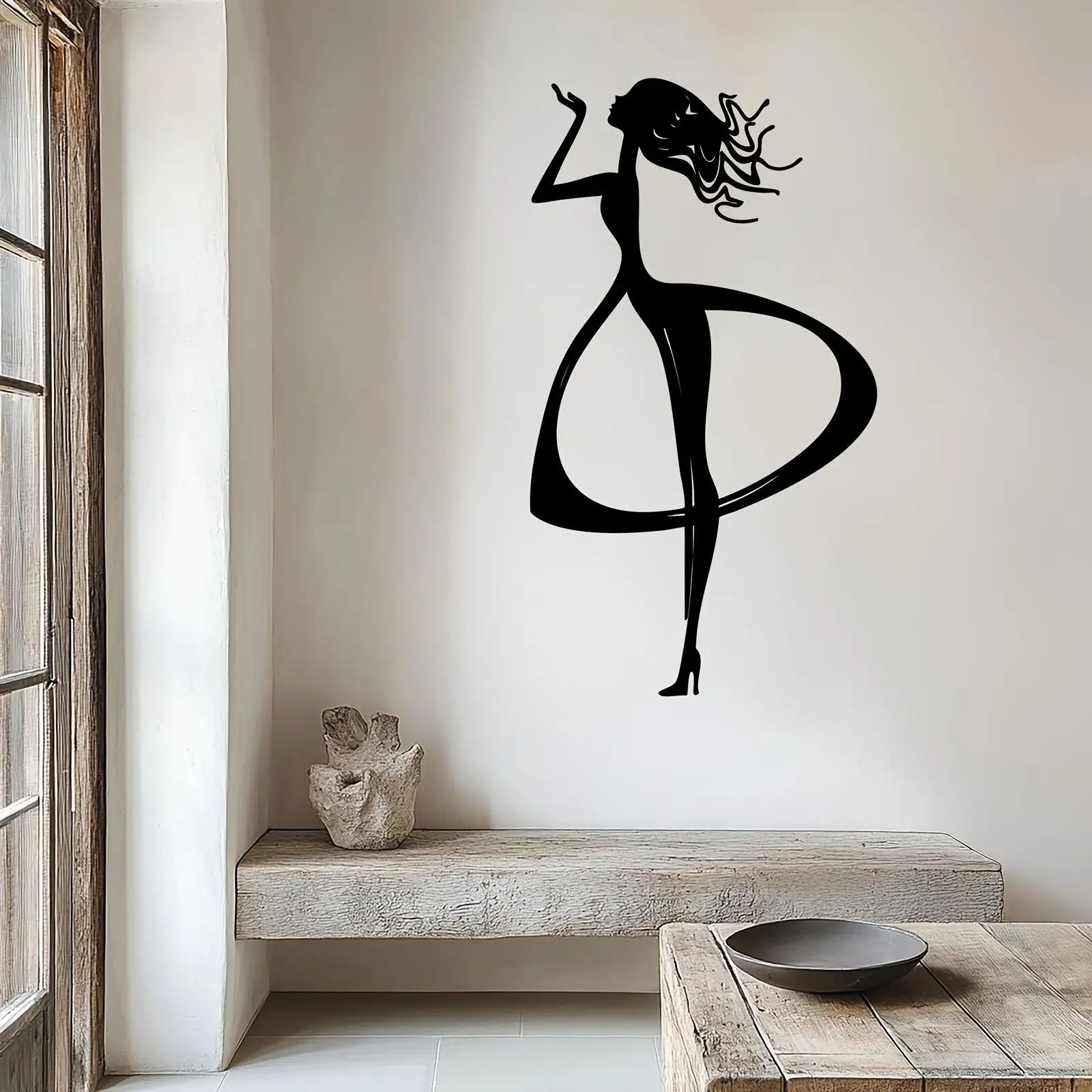 CIFBUY Metal Wall Art Dancing Woman Sign Iron Craft Sculpture Indoor Outdoor Home Living Room Bedroom Patio Plaque