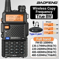 Baofeng M-5R Walkie Talkie Long Range High Power Type-C Charger Wireless Copy Frequency Air Band Commutator  Ham Radio UV-5R K5