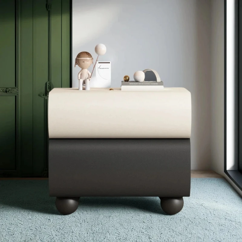 Italian Light Solid Wood Rotating Bedside Tle Modern Ple Bedroom Furniture Storage Cinet