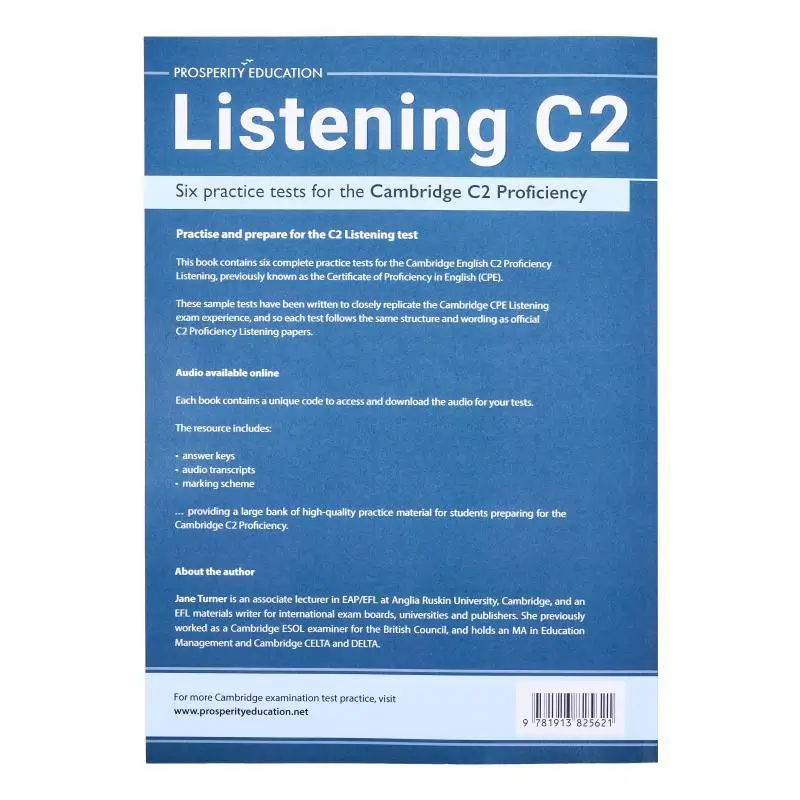 الاستماع C2 ستة اختبارات ممارسة لكامبريدج C2 الكفاءة جين تورنر التعليم الازدهار 9781913825621 كتاب