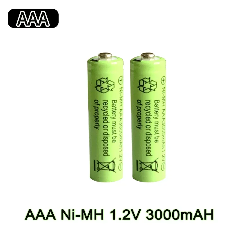 

AAA 1.2V 3000mAh Green AJ Rechargeable Battery Cell for MP3 RC Toys Led Flashlight Microphone