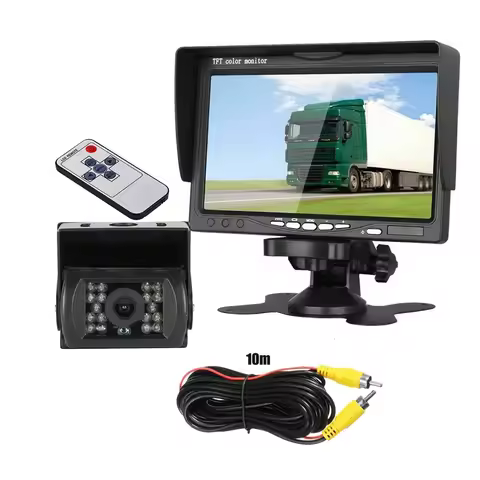 7 Inch Backup Camera &amp; Monitor Kit HD Rear View Parking System with IR Night Vision Waterproof 12-24V for Truck/RV/Caravan/Trail