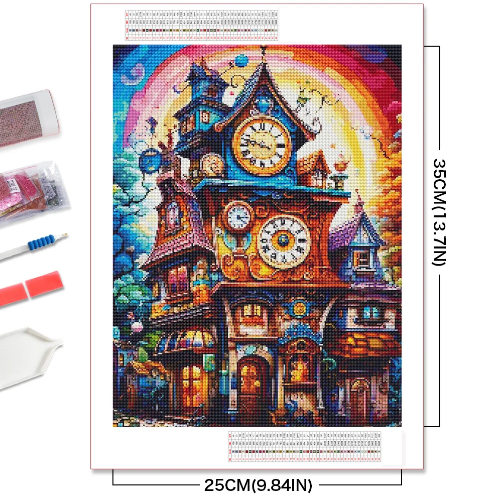 EverShine Full Display Diamond Painting Castle Novelty 2024 Embroidery Scenery Diamond Art Round Drill Mosaic Cartoon Home Decor
