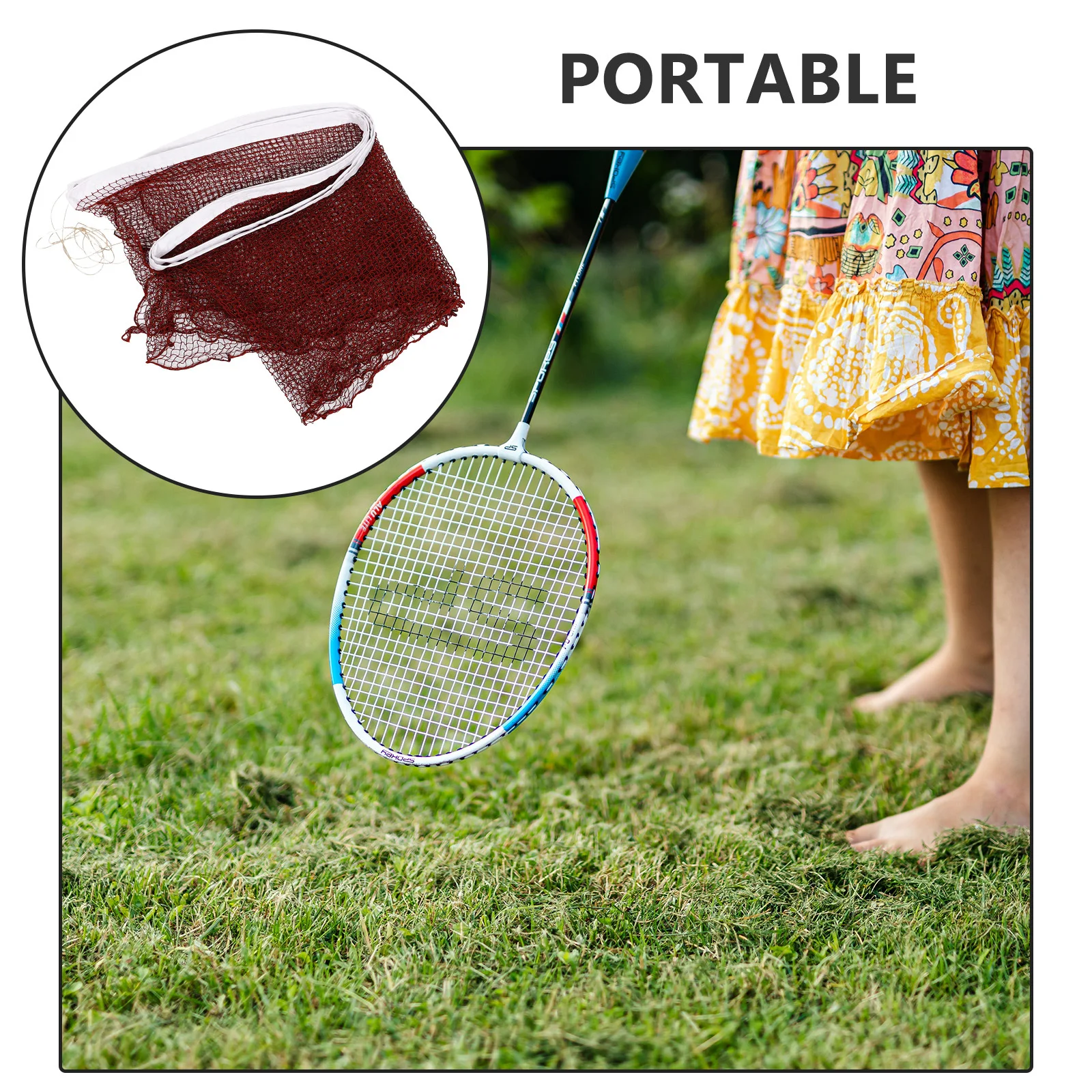 

1 set 1 Set Portable Badminton Set Outdoor Sports Net For Beach Grass Backyard Compact Folding Volleyball Tennis Net