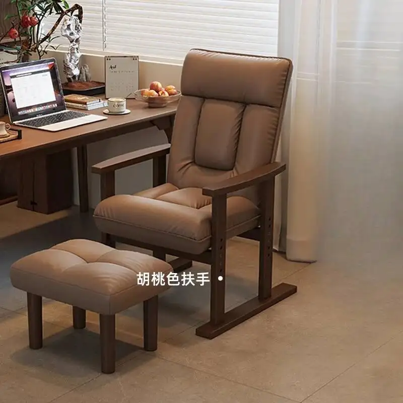 

Wood Solid Computer Chair,Comfortable Sedentary Sofa Chair,Study,Office Chair,Foldable Backrest,Reclining Chair for Lazy People