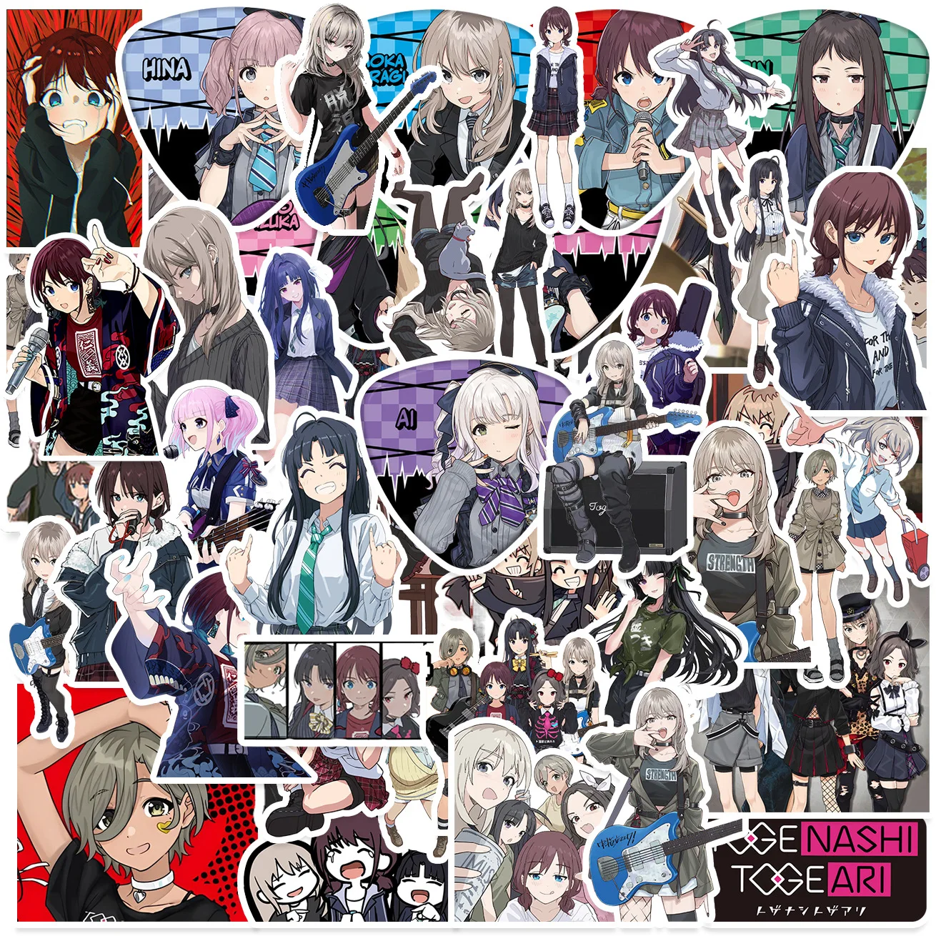 

50 шт., аниме для девочек, наклейки с плачугом, Нина Исири, наклейки «сделай сам», скрапбукинг, телефон, чемодан, скейтборд, водонепроницаемые наклейки