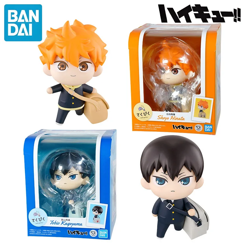 

Bandai Genuine Tekupiku Haikyuu! Аниме фигурка Хината Сёйо Тобио Кагеяма для мальчиков и девочек Рождественский подарок игрушки Коллекционная модель