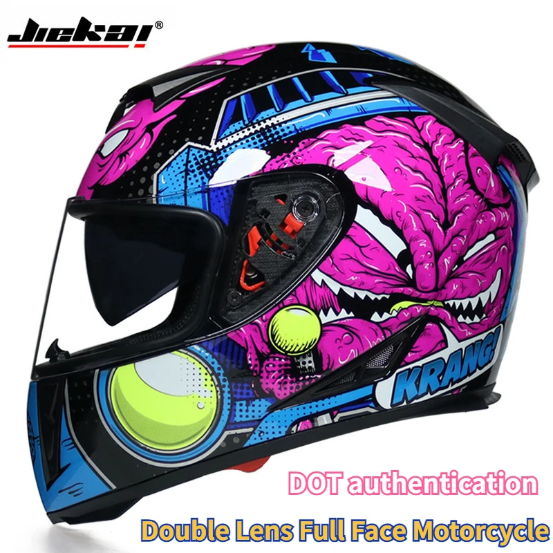 

JEIKAI310 Cool Fashion Double Lens Full Face Motorcycle Motorbike Motocross Helmet Motorcycling Racing Riding Paer Cascos Para