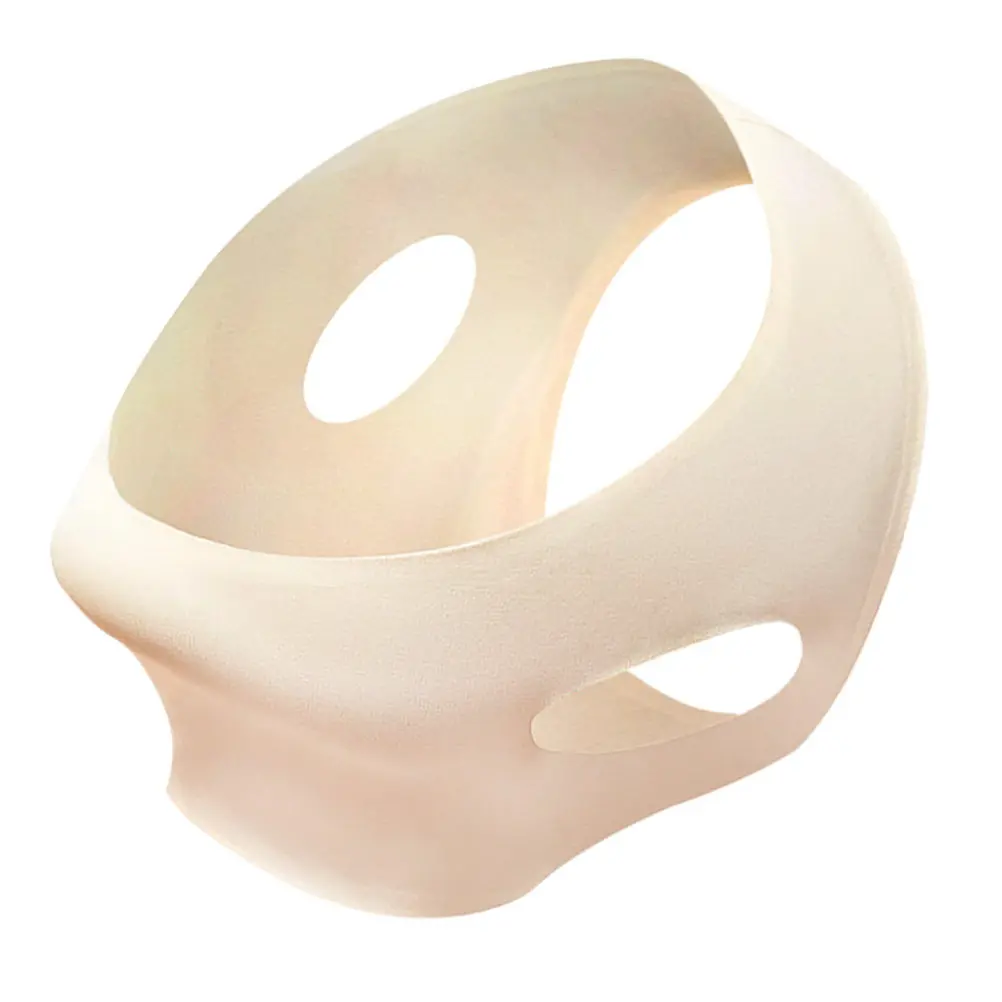 Maschera Facciale Sottile Traspirante Grigia Taglia L, Cintura Modellante Viso a V, Morbida e Confortevole con Cinghia Adesiva per Donne e Ragazze