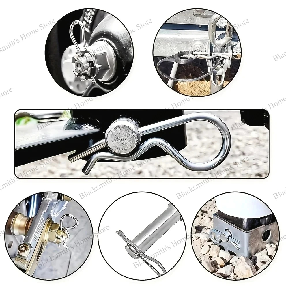 Cotter Pins Spring Connectors 1~6mm, R-Clips Splint Assortment Galvanised Spring Pins Safety Pins Set Hardware accessories