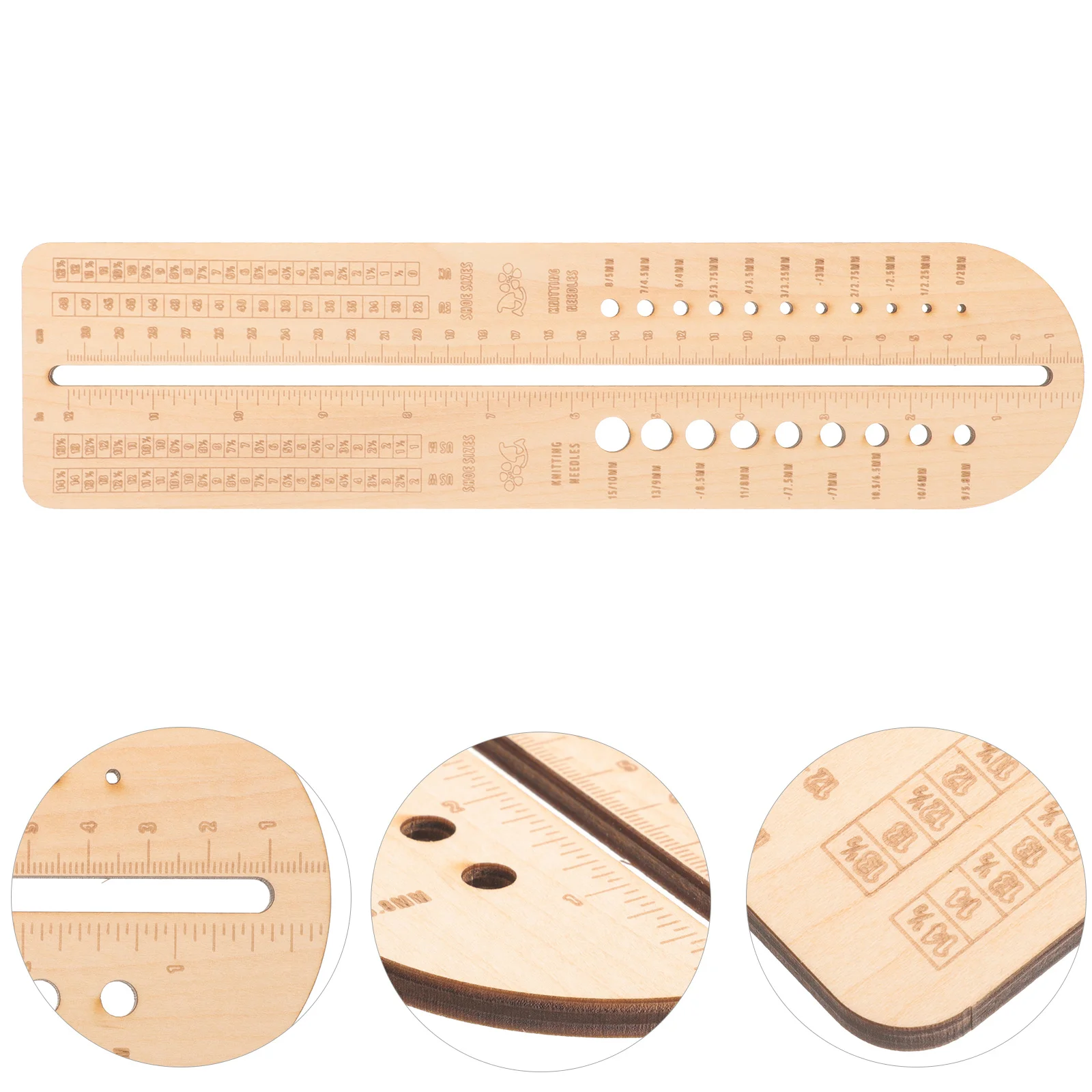 

Wooden Sock Blocker for Knitting Wood Multifunctional Knitting Needle Gauge Smooth Surface Easy to Use Improve