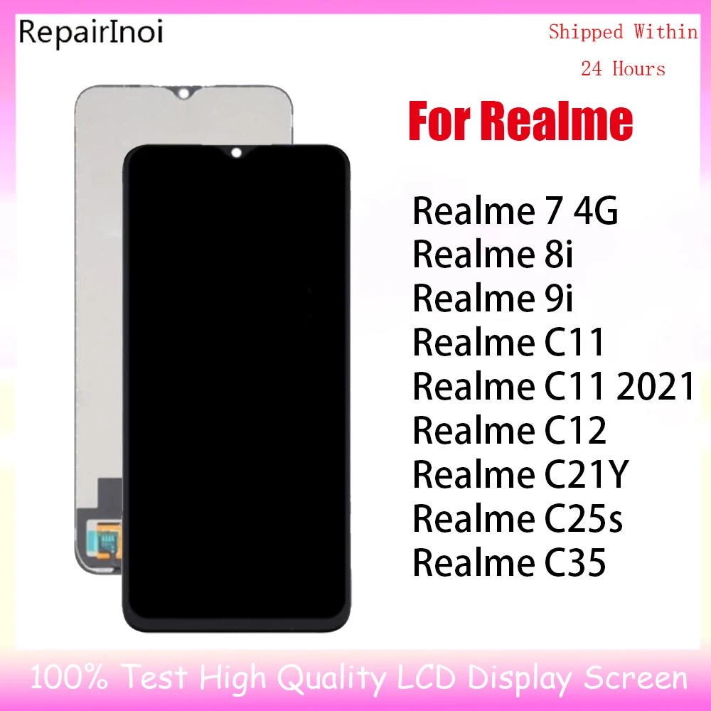 New Tested LCD Display For OPPO Realme 8i 9i C12 C21Y C25s C35 7 4G C11 2021 LCD Display Touch Screen Digitizer Assembly