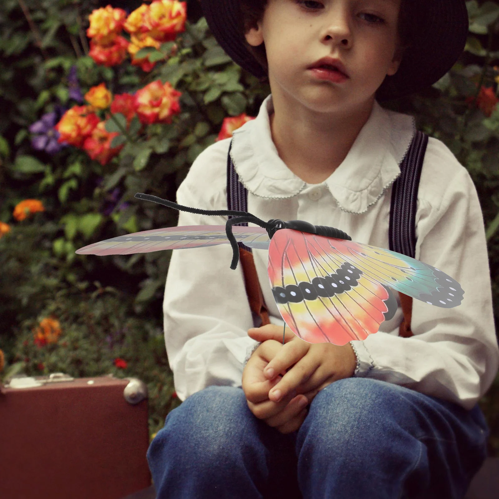 5Pcs Butterfly Dance Props Elegant 40cm Lightweight Kids Handheld Decorations Party Stage Performance Wedding Supplies