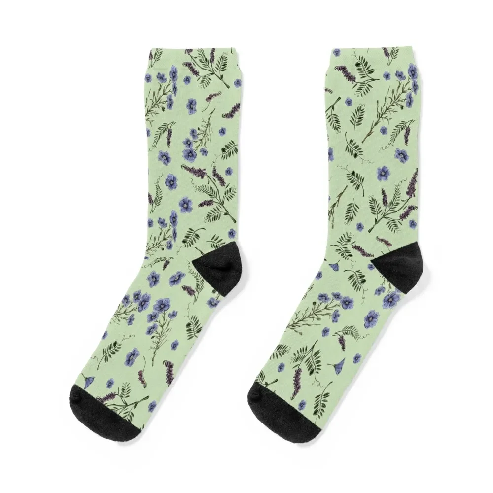 

Sage green floral lavender flowers country décor Socks tennis loose sport Men's Socks Women's