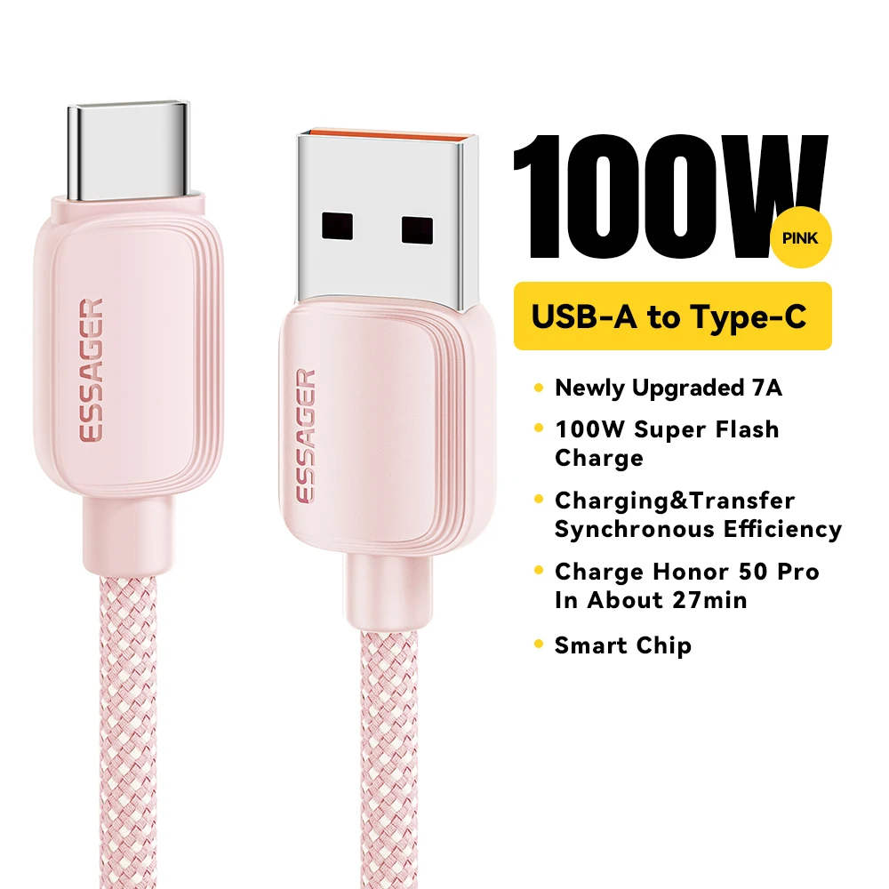 Essager 7A USB Typ C Kabel Für Huawei Honor 100 W/88 W Schnelle Lade Ladegerät USB C Datenkabel Kabel Für Oneplus Samsung Xiaomi 3M