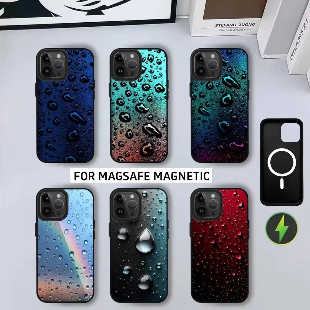 

W-Water D-Droplets Phone Case For iPhone17,16,15,14,13,12,11 Plus,Pro Max Magnetic with Magsafe Wireless Charging