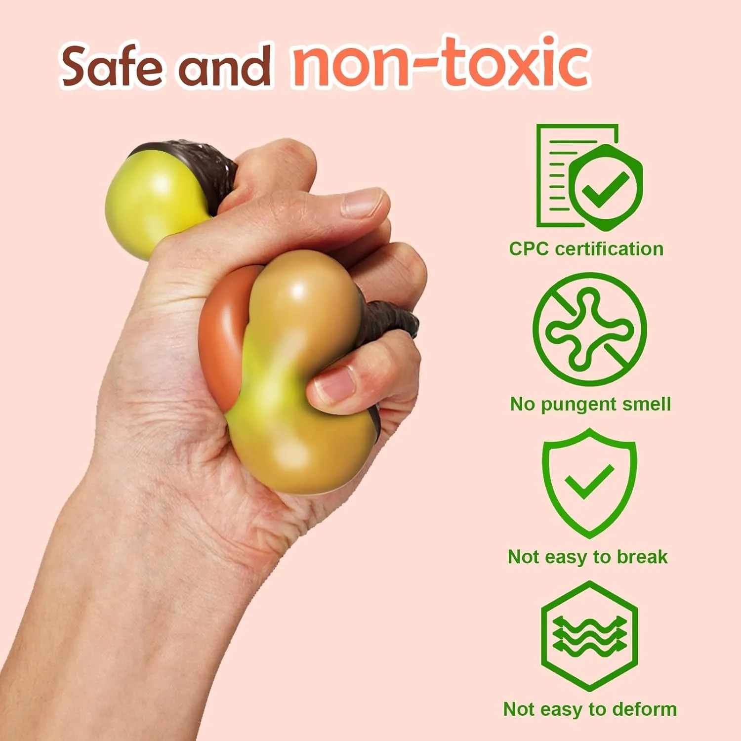 Zabawka sensoryczna Awokado dla dzieci i dorosłych, piłeczki antystresowe, idealne gniotki dla osób z autyzmem i do redukcji stresu.