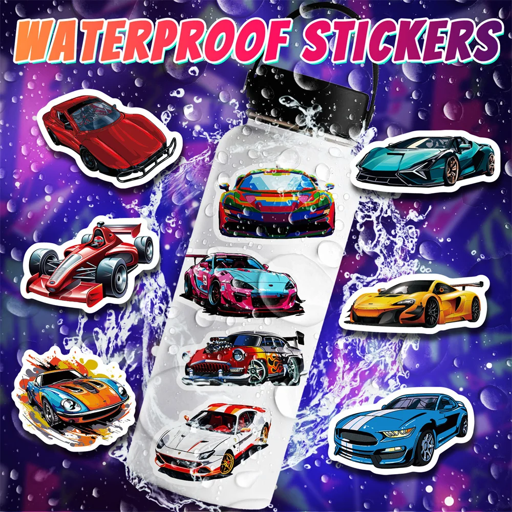 50   Cool Racing Stickers Personalized DIY Super Car Racing Graffiti Stickers Scrapbooking Supplies Children’s Party Craft Suppl