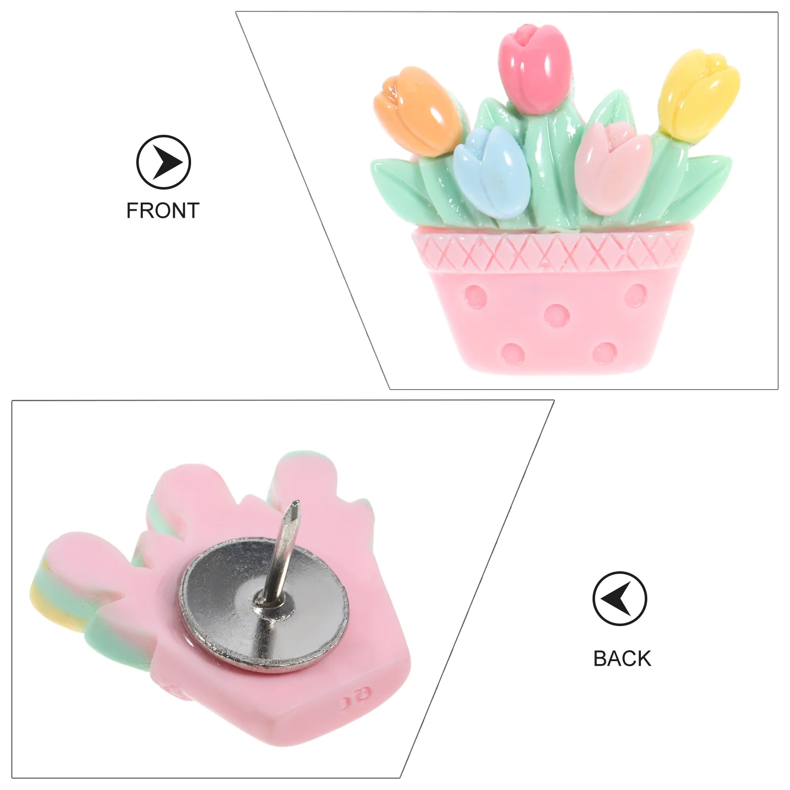 Chinchetas de resina en forma de flor de 20 piezas, chinchetas multiusos, tablero de corcho, accesorios para el aula y la Oficina