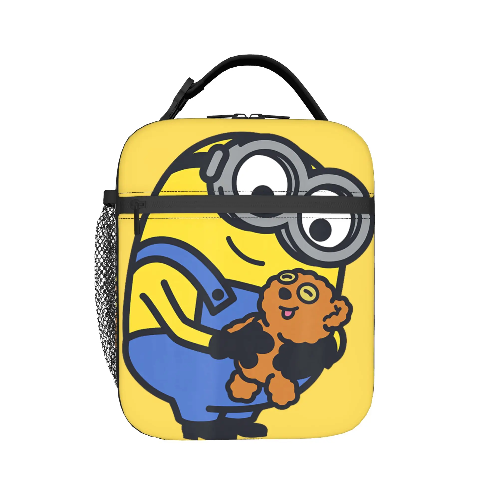 Cartoon M-Minions Lunch Bag For Women  Print School Lunch Box Fun Portable Oxford Cooler Bag
