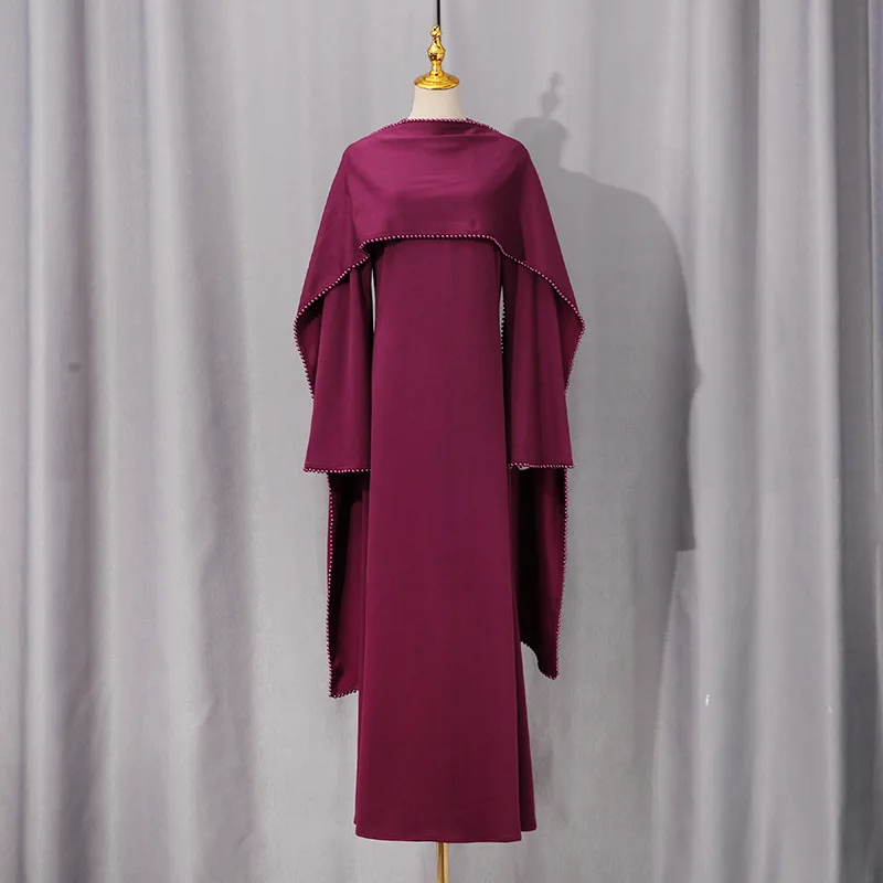 2026 Neues Französisches Elegantes Abendkleid in Unifarbe mit Langen Ärmeln und Schal-Design Schlankmachendes und Elegantes Langes Kleid – Detail 18