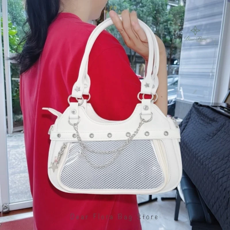 

Y2k Fashion Women Shoulder Bag Cute Sweet Ita Bag Lolita Girls Transparent Pocket DIY Display Underarm Bag Fashion Handbag Purse