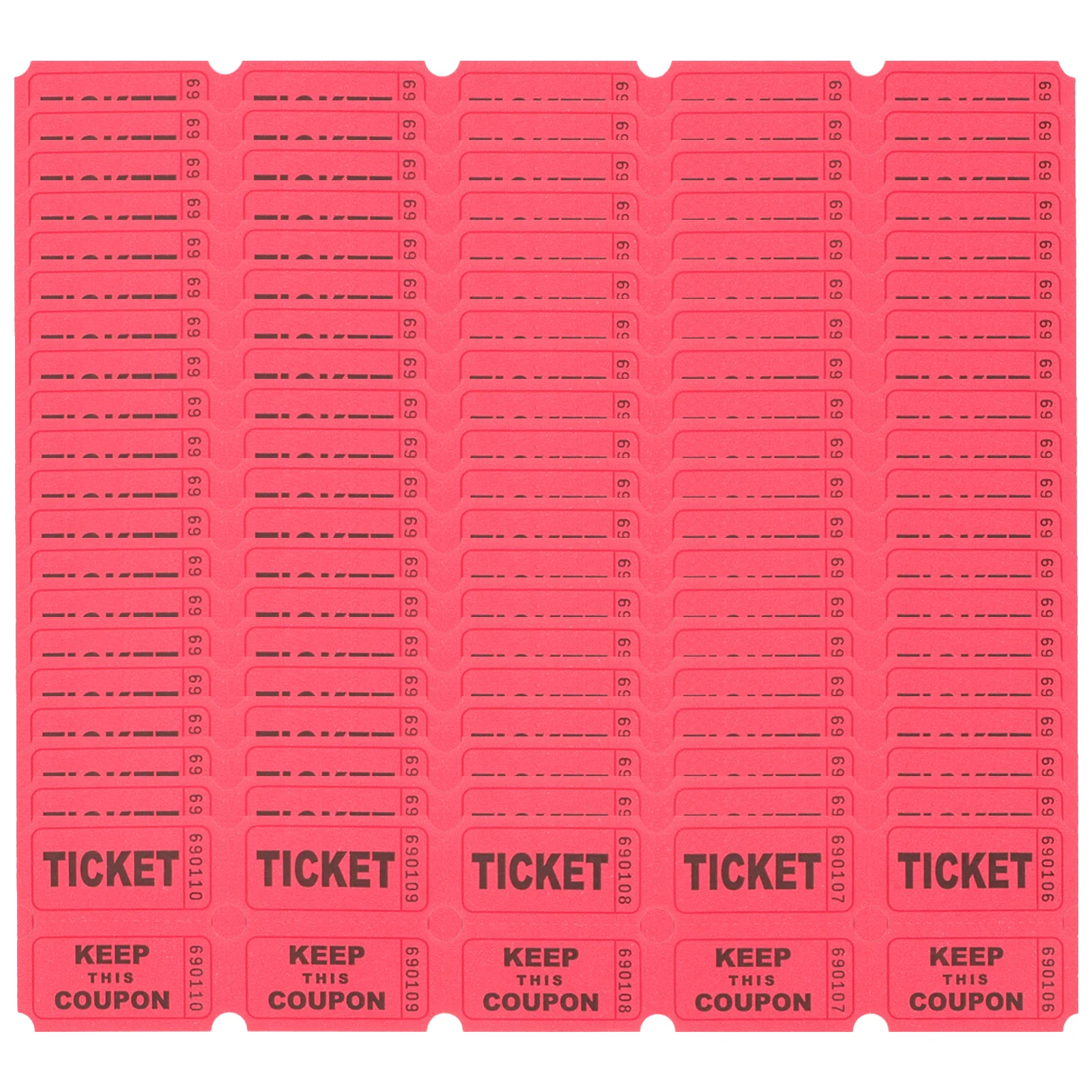 100 Pcs Lottery Tickets Raffle Amusement Park Game Carnival Tixket Fundraiser Games Concert Rides