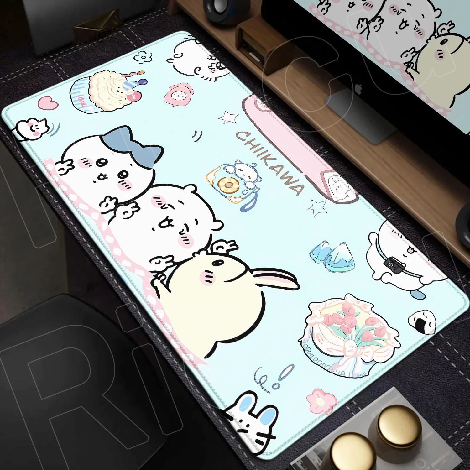 

HD Printing Cute Computer Keyboard Mat Cartoon Chiikawas Rubber Non-slip Mouse Pad XXL Gaming Durable Washable Mice Girl Carpets