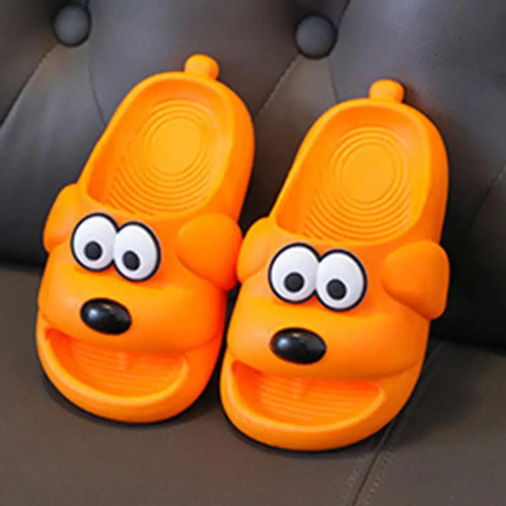 

1 Pair Stylish Children Slippers Shock-absorbent Toddler Slippers Cute Dog Shape Open Toe Slide Sandals Bathing