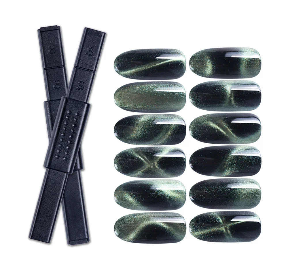 أداة فنية للأظافر على شكل عين القطة المغناطيسية، صانع شريط طلاء الجل مع تأثير عين القطة لتصميم الأظافر