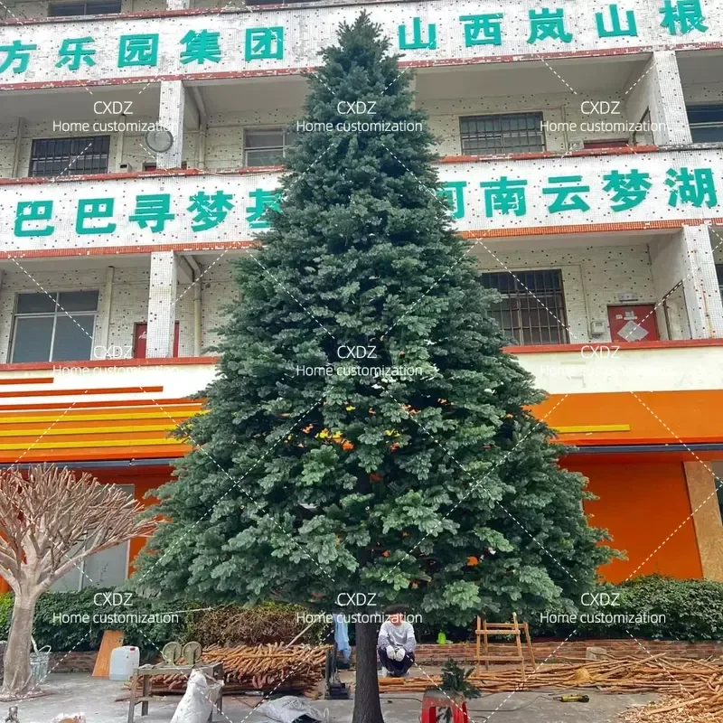 Large White Artificial Cedar Christmas Tree with Snow Effect for Winter Holiday Home Decoration Indoor Outdoor Landscaping