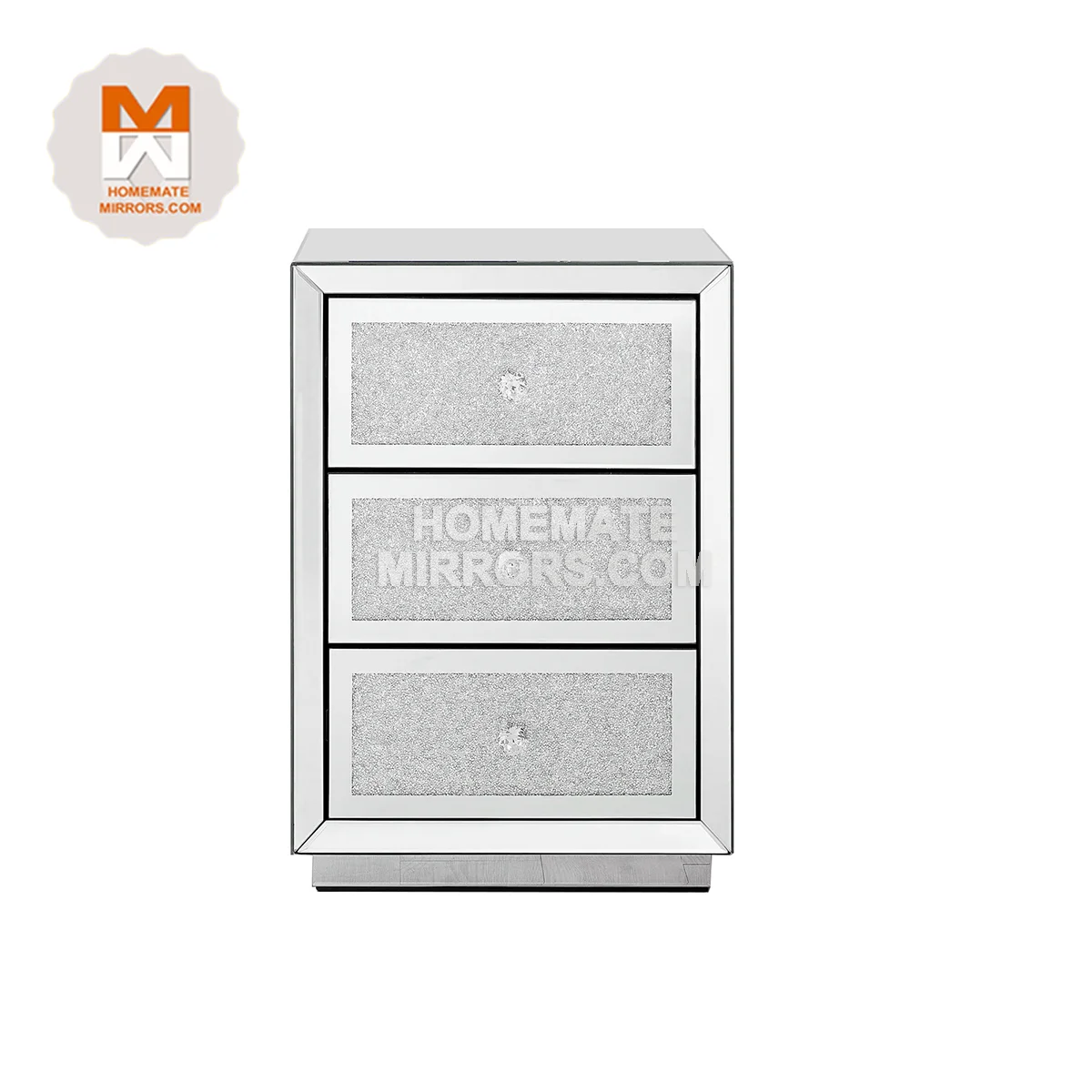 Comodino con specchio a 3 cassetti