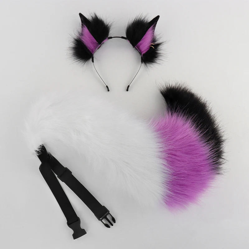 キツネ耳カチューシャかわいい猫耳帽子ガールコスプレヘアアクセサリー女性ヘアフープハロウィンカーニバル衣装テール小道具