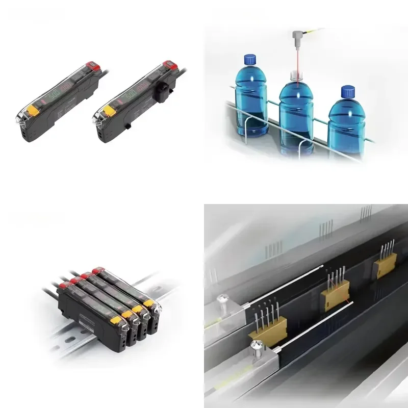 Detection Fiber Optic Sensor Array Optoelectronic Components with NPN and PNP Output Cable Types