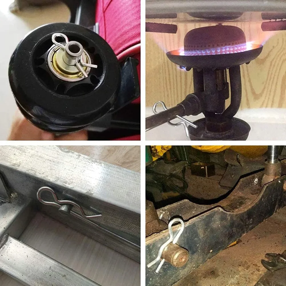 

Assortment of 100PCS Heavy Duty Zinc Plated R Type Cotter Pins for Automotive and Industrial Fastening with Storage Organizer