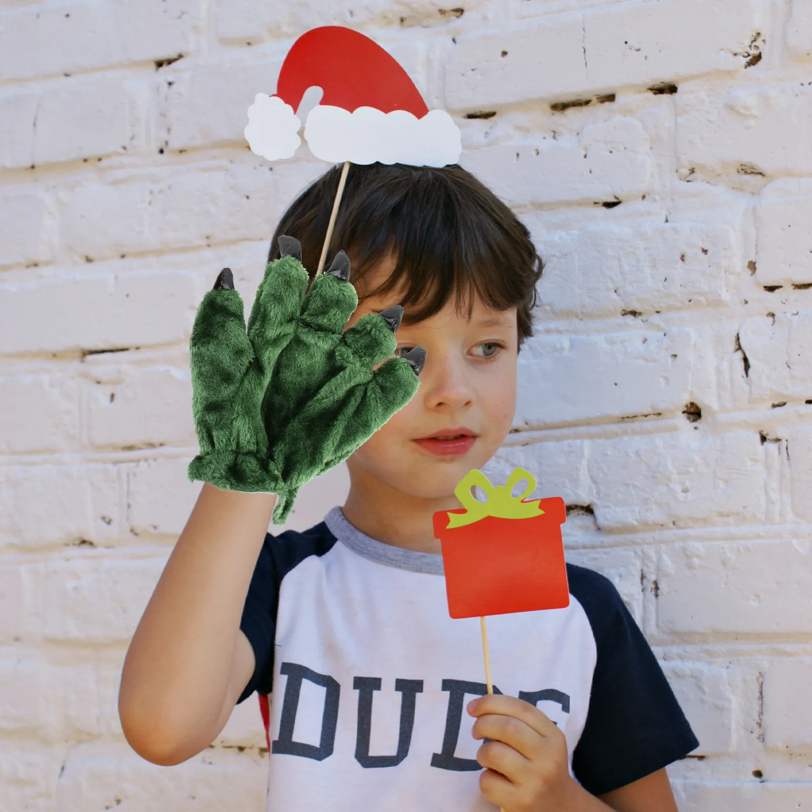 1Pair Dinosaur Palm Gloves Creative Cartoon Design Thicken Warm Gloves for Adult Fancy Dress Theme Party Role-Play Supplies