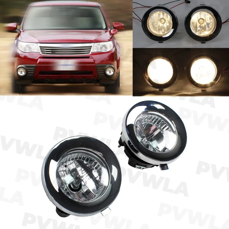 Pair For Subaru Foresters 2009 Car-styling  Front Bumper Fog Light With Bulbs With Lamp Light Grilles