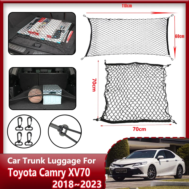 

Car Trunk Net For Toyota Camry XV70 2020 Car Accessories 2018~2023 Back Rear Trunk Organizer Elastic Luggage Bag Cargo Trunk Net